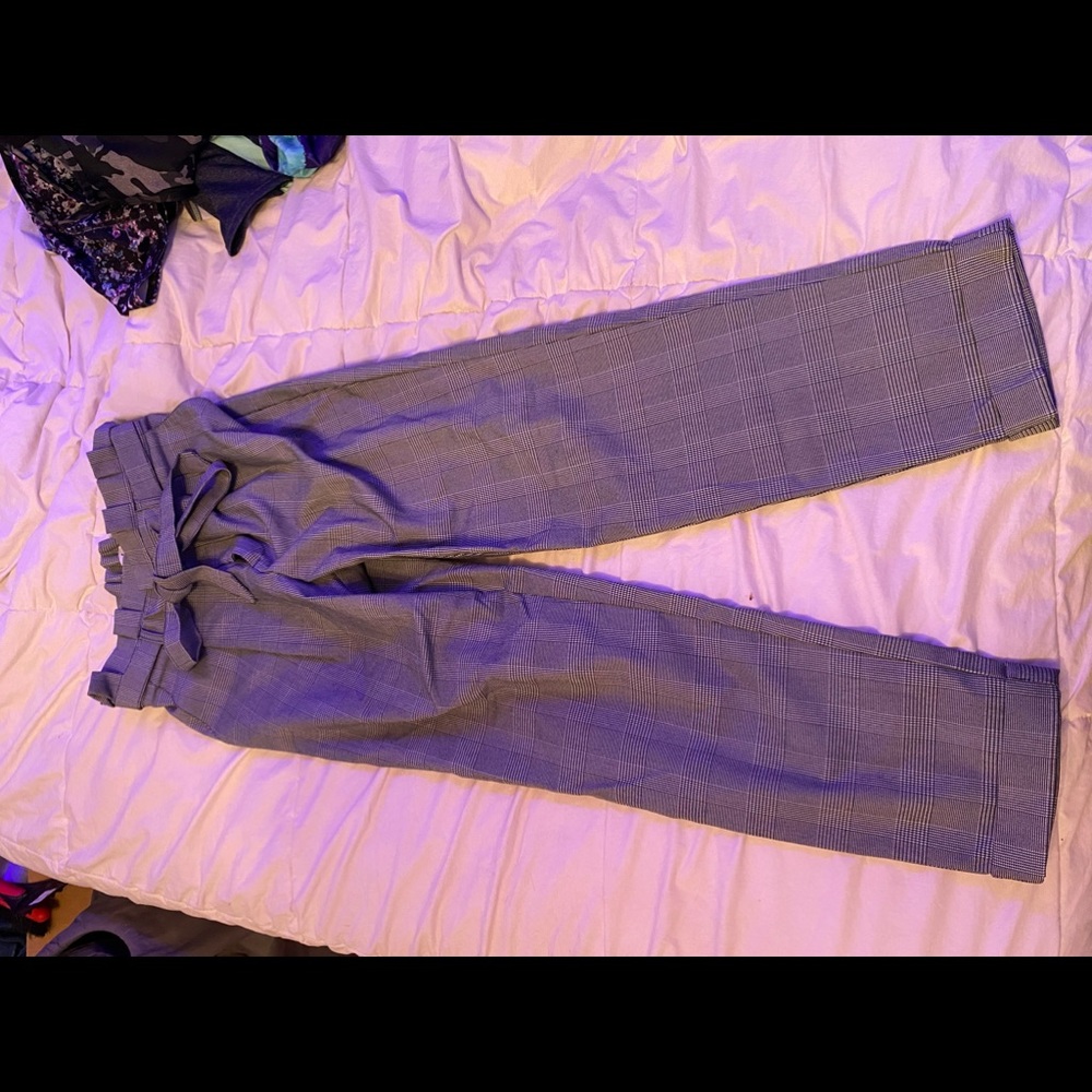high waisted plaid dress pants